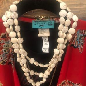 White Faux Stone statement necklace